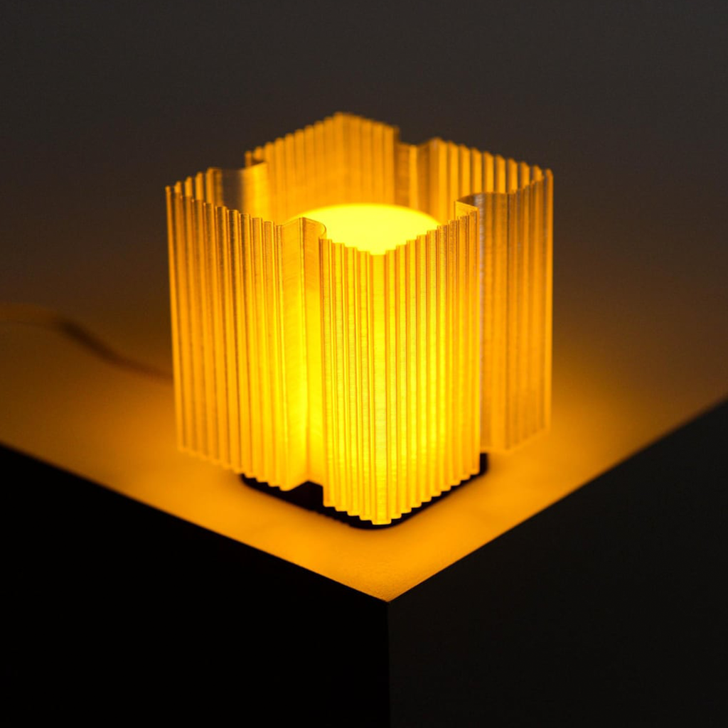 Geometric Fluted Cube Accent Lamp, Adjustable Mood Lighting, Contemporary Sculptural Table Light For Interior Styling
