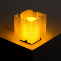 Geometric Fluted Cube Accent Lamp, Adjustable Mood Lighting, Contemporary Sculptural Table Light For Interior Styling