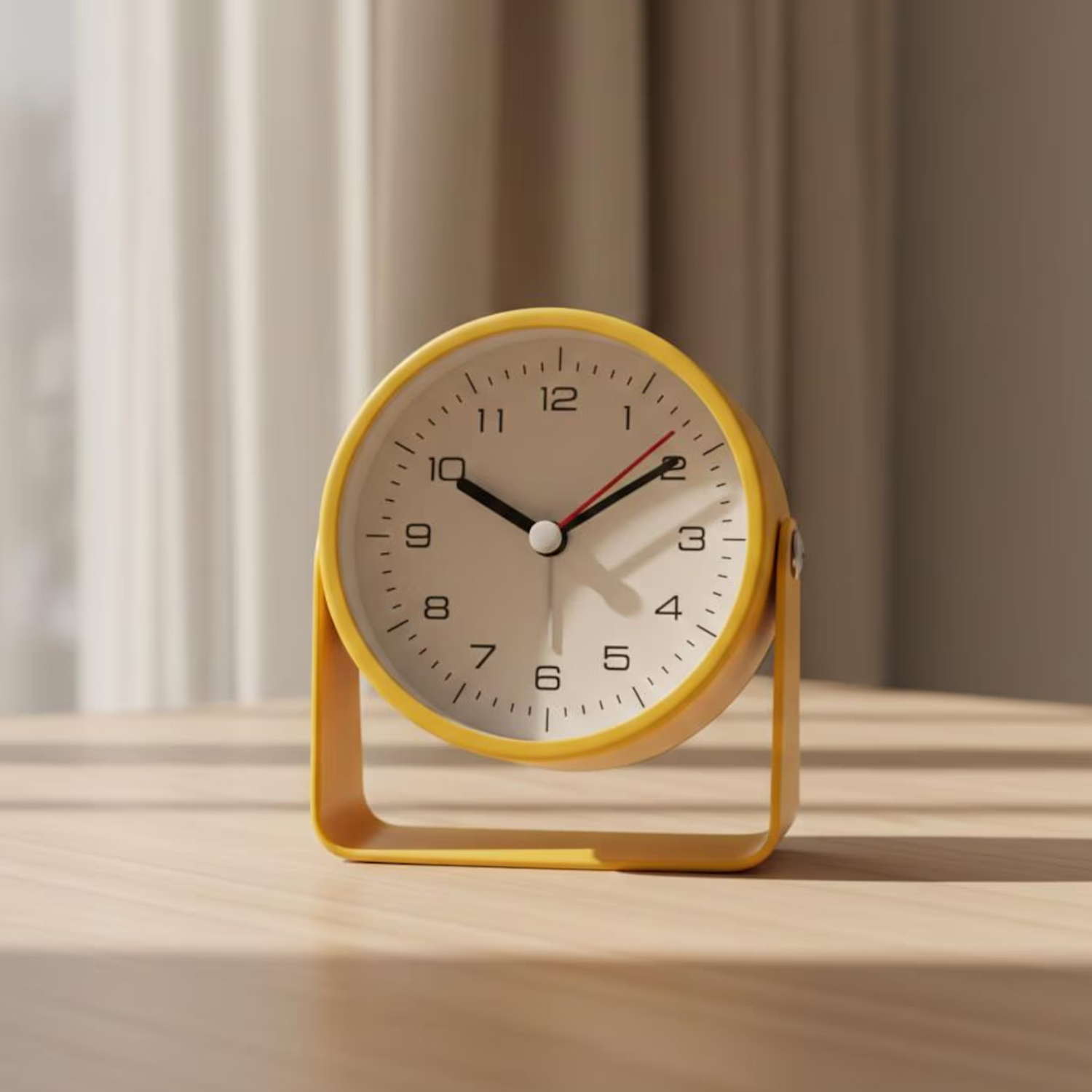 Bright Circular Analog Wake-Up Clock, Tilting Freestanding Timepiece For Multi-Scenario Interior Decoration