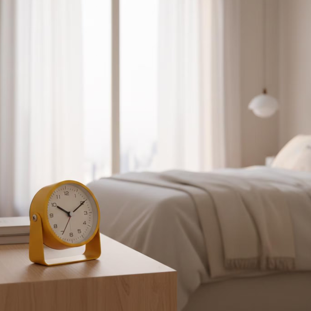 Bright Circular Analog Wake-Up Clock, Tilting Freestanding Timepiece For Multi-Scenario Interior Decoration
